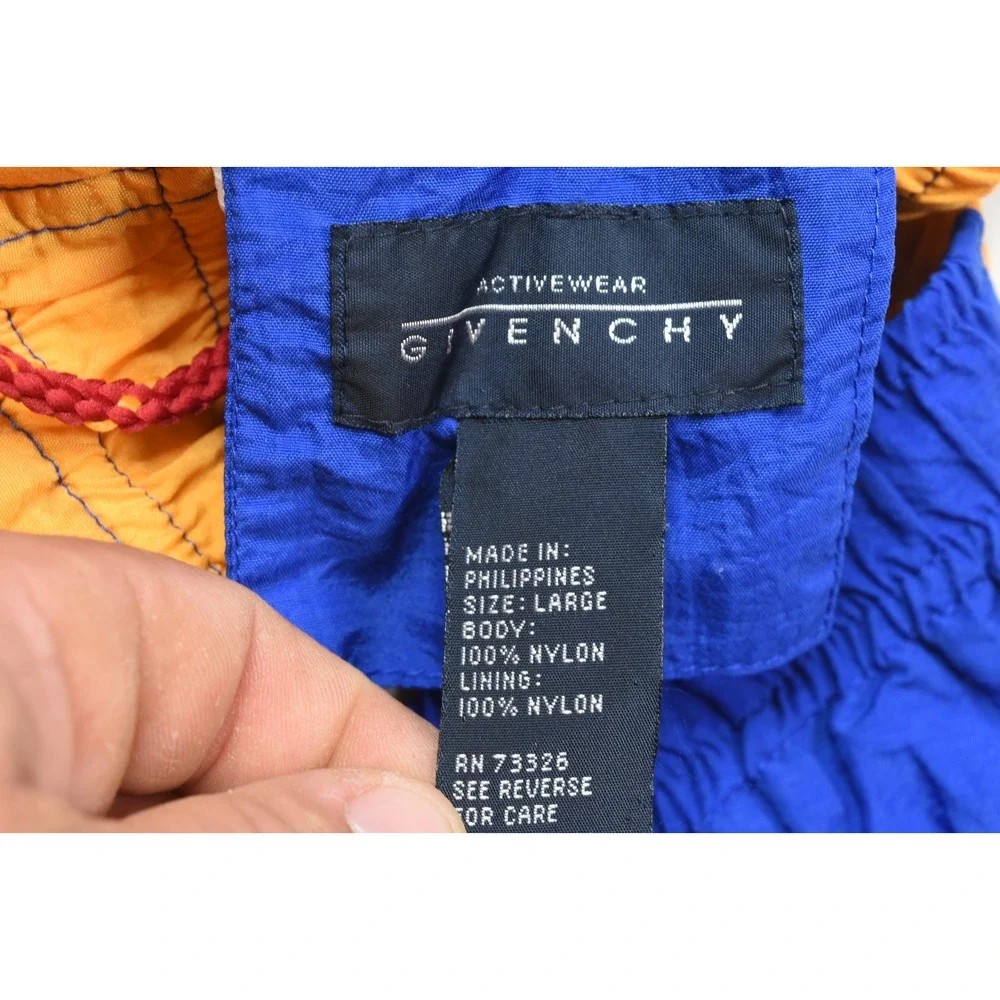Vintage Givenchy Swim Trunks Shorts Mens Large Colorblock Mesh Lined Drawstring